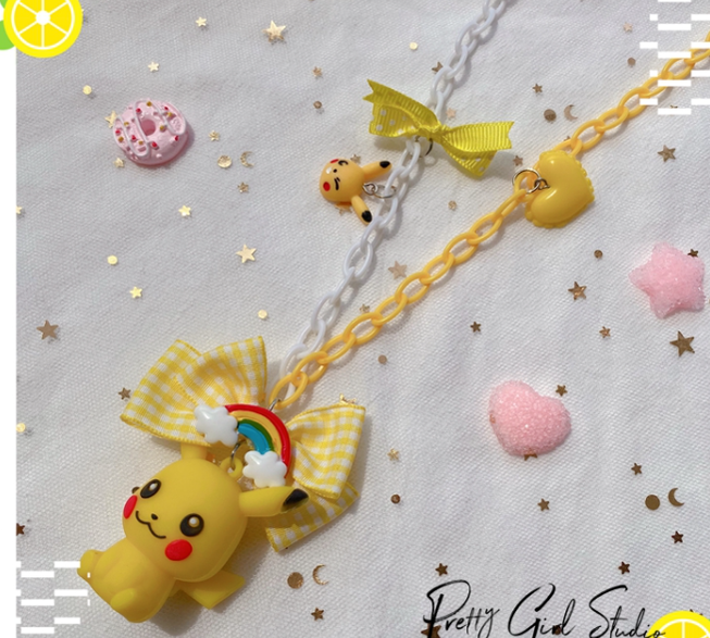 (Buy for me)Pretty Girl Lolita~Sweet Lolita Anime Characters Necklace yellow  