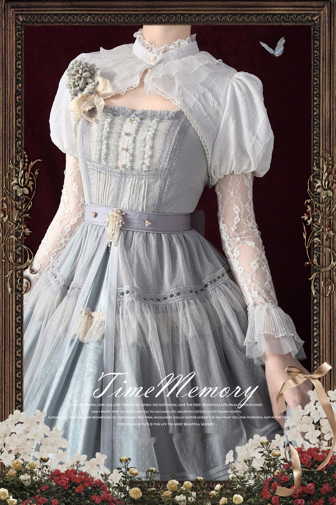 Time Memory~Petite Rose~Classic Lolita Bolero with Lace Sleeves