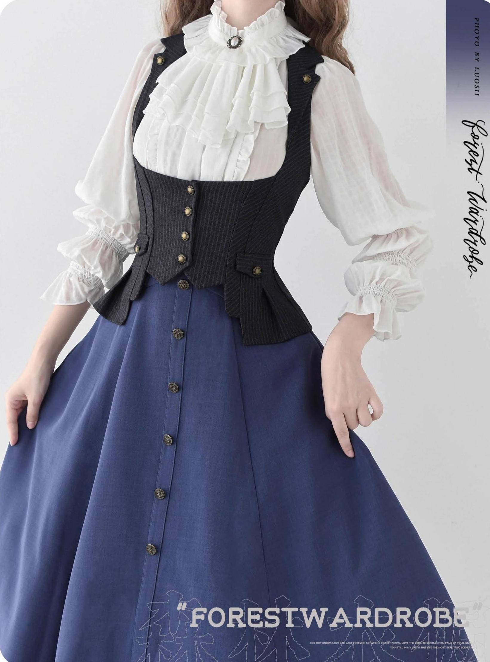 Forest Wardrobe - Forest Contract - Classic Lolita Striped Vest, Elastic Waist 43921:790167