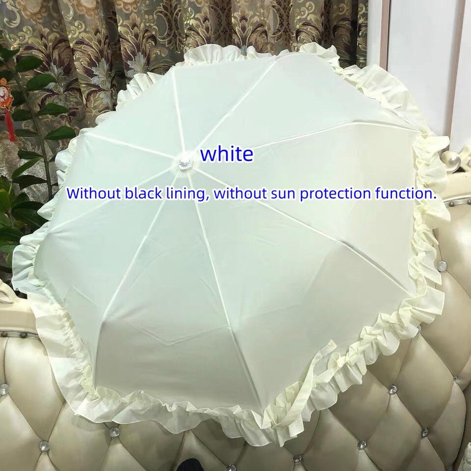 Fresh Flounce Foldable Princess Lolita Parasol white
