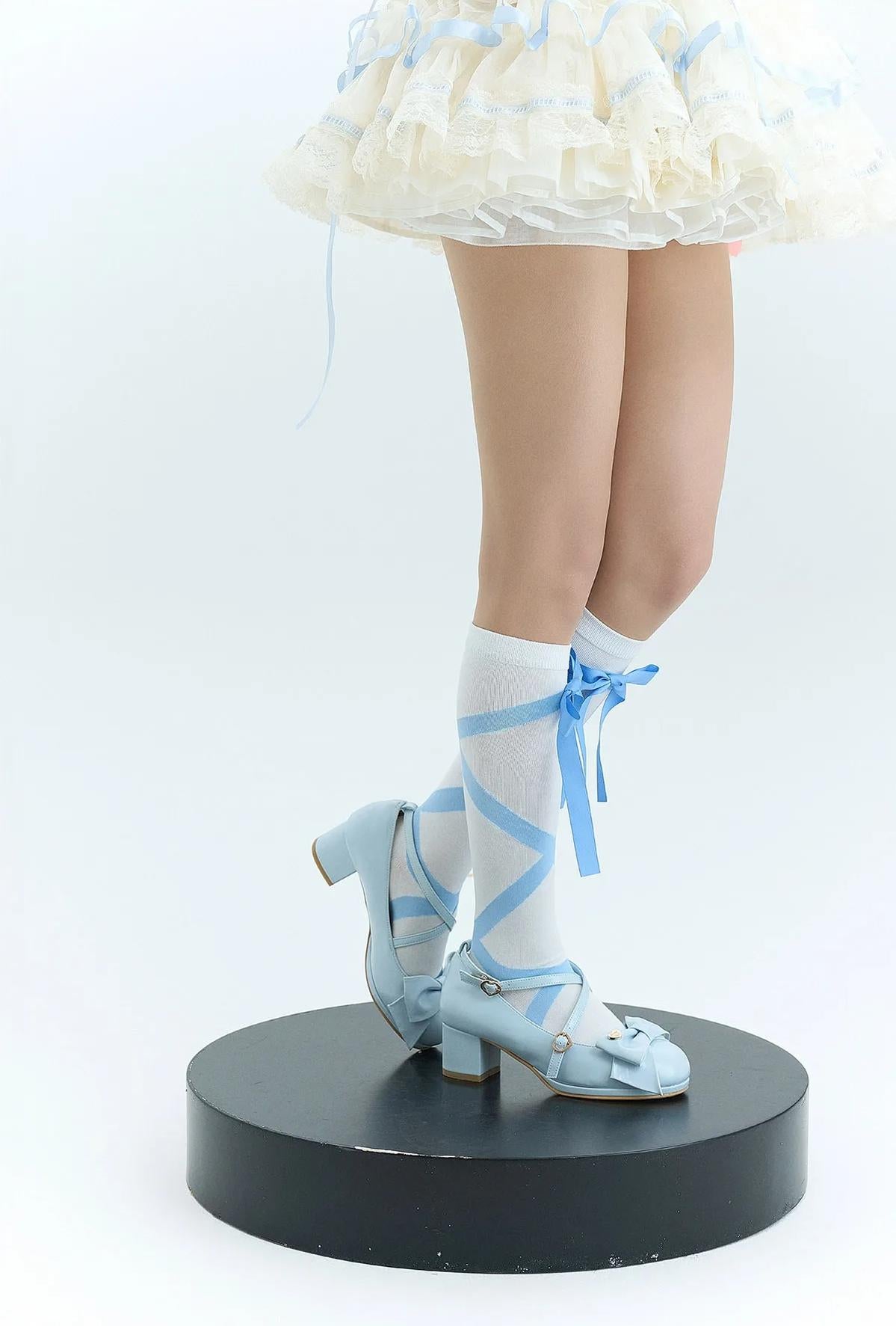 Miss Fondant - Sweet Lolita Cross Strap Shoes, Low & Mid Heels 45678:858906