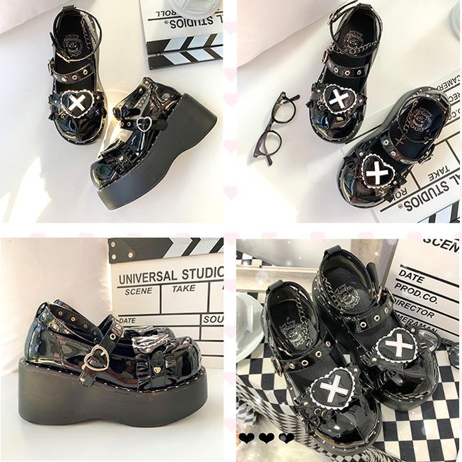 Beauty Bunny~Sweet Academy~Gothic Lolita Shoes Thick Sole Y2K Lolita Shoes   