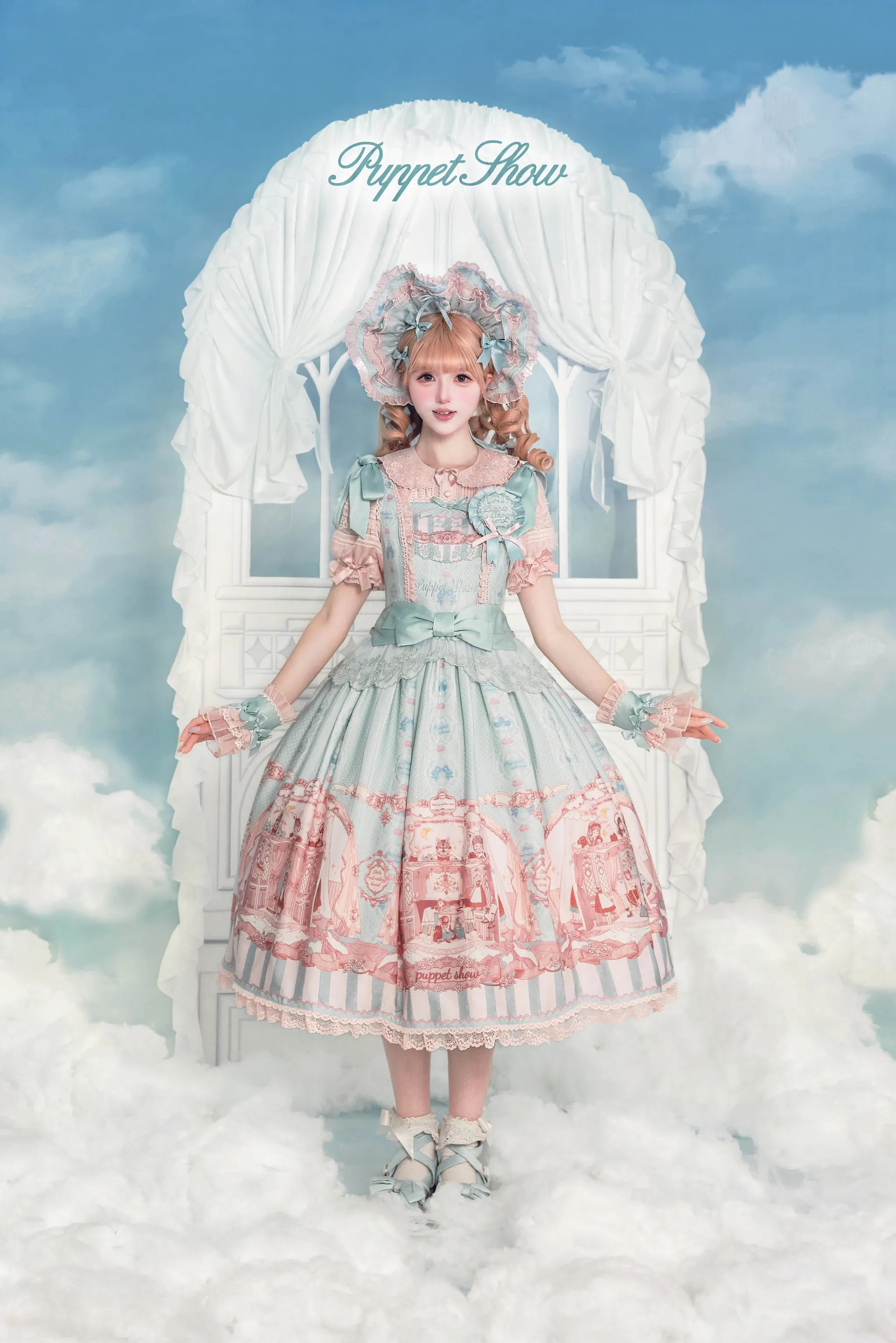 Puppet Show - Doll-like Lolita Embroidered Collar JSK, Puppet Show Print 45823:864754