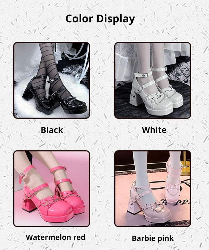 The night of the witch Lolita~Punk Lolita Heels Y2K Elegant Lolita Shoes   