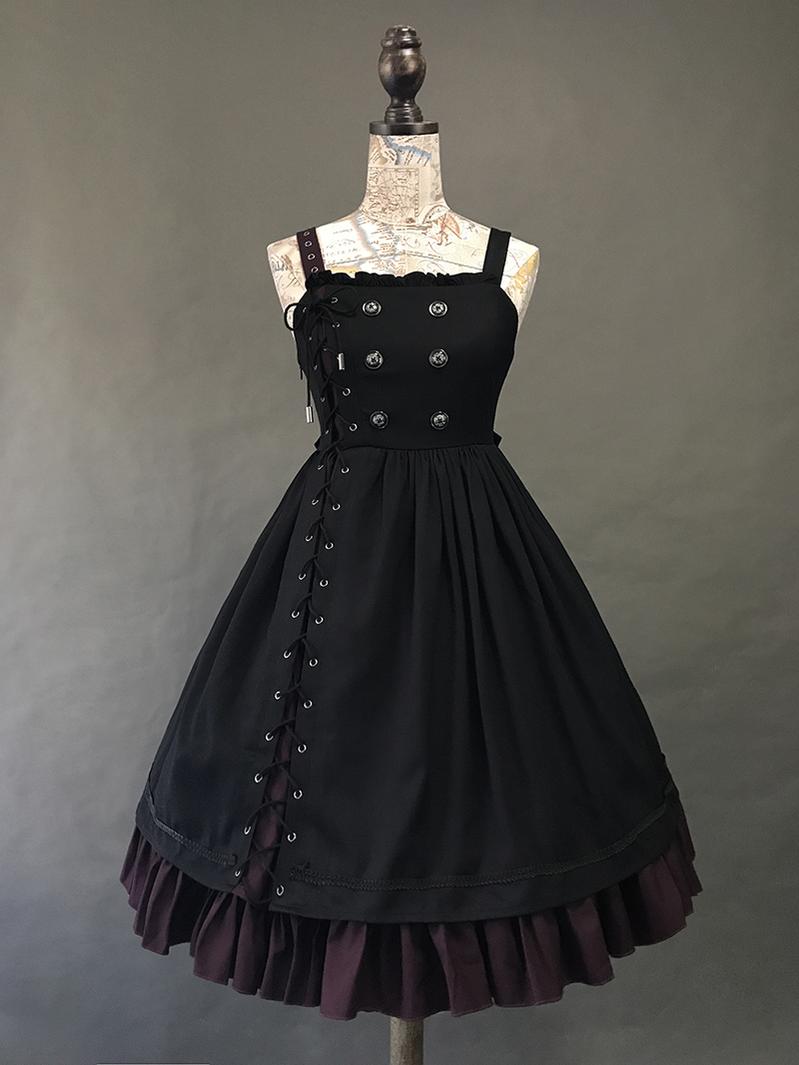 FOXTROT - FranVow - Gothic Lolita Skirt & JSK Suit Black and Red JSK Only Size1