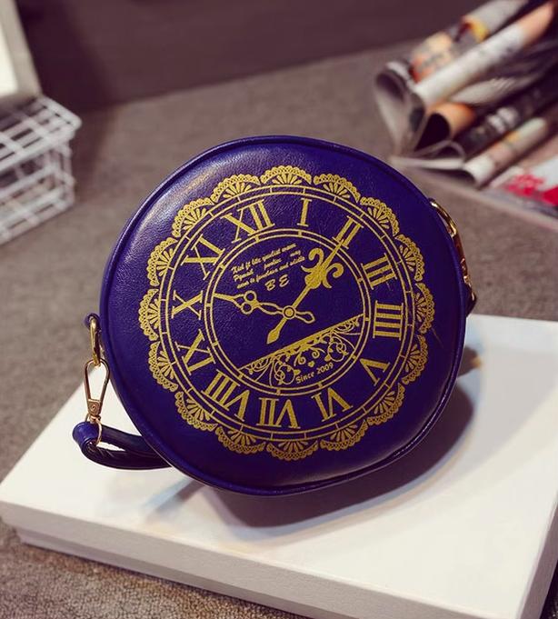 (BFM)Kira~Alice Clock~Kawaii Lolita Shoulder Bag Round Lolita Crossbody Bag 36632:519402
