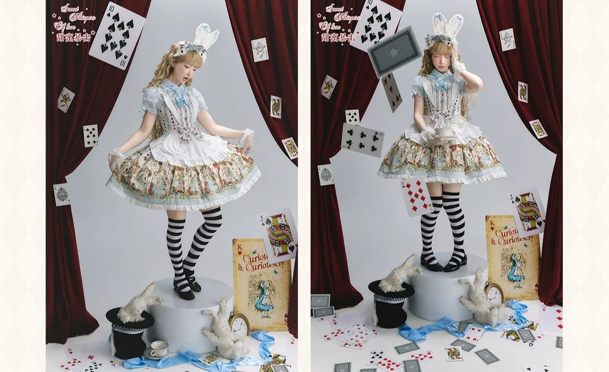 Tarot Alice - Cotton Old School Lolita JSK Dress, Detachable Apron 45739:861442