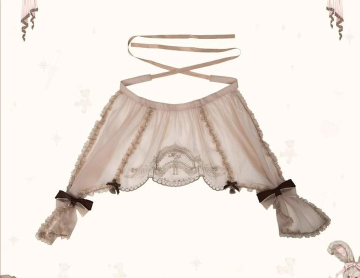 (BFM)Mademoiselle Pearl~Lovely Lolita Dress OP Cloak Blouse SK Set XS Apron (Chocolate Free Size) 