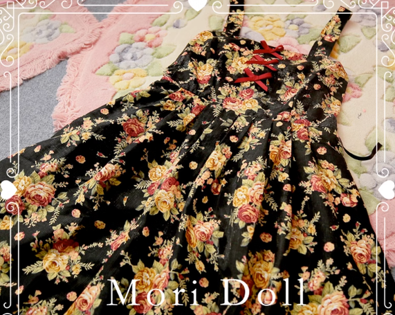 Mori Doll~Daily Lolita Colorful Patterns JSK Multicolors S vintage flower wall print 