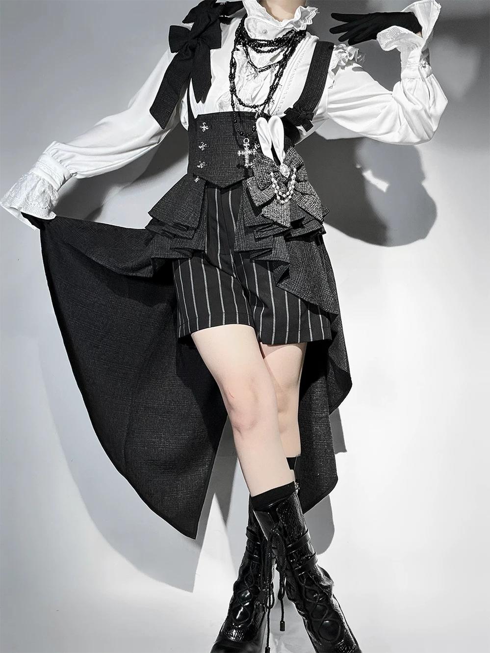 Rabbit Theater - Ouji Lolita Blouse and Waistband Set, Suspender-style 45982:870577