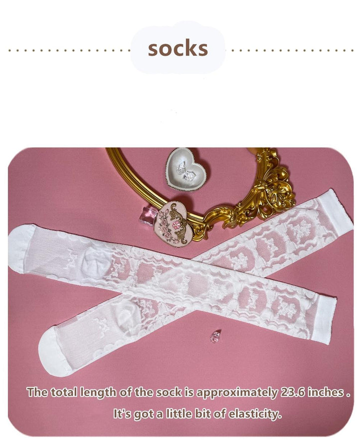 Red Maria~Lacie~Princess Bridal Lolita Accessories socks  