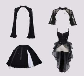 Caged Bird Hotel~Spider Webs and Butterflies~Gothic Lolita Corsage and SK S FS(2pcs boleros+a SK+a corsage) 