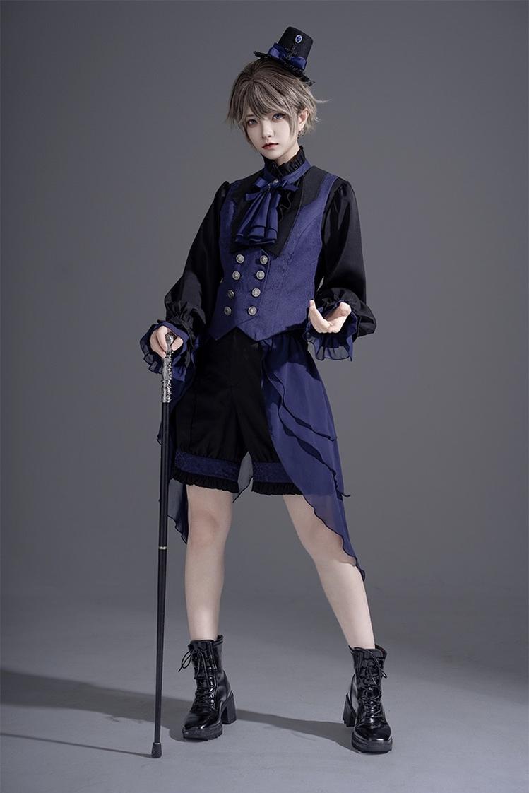 (BFM)CastleToo~Evil Twins~Ouji Lolita Dress Lolita Vest Shirt Shorts Skirt Set