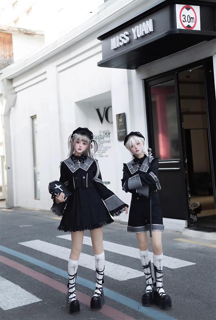 CastleToo~Rules of the Otherworld~Gothic Ouji Lolita Shorts Set with Embroidery Jacket