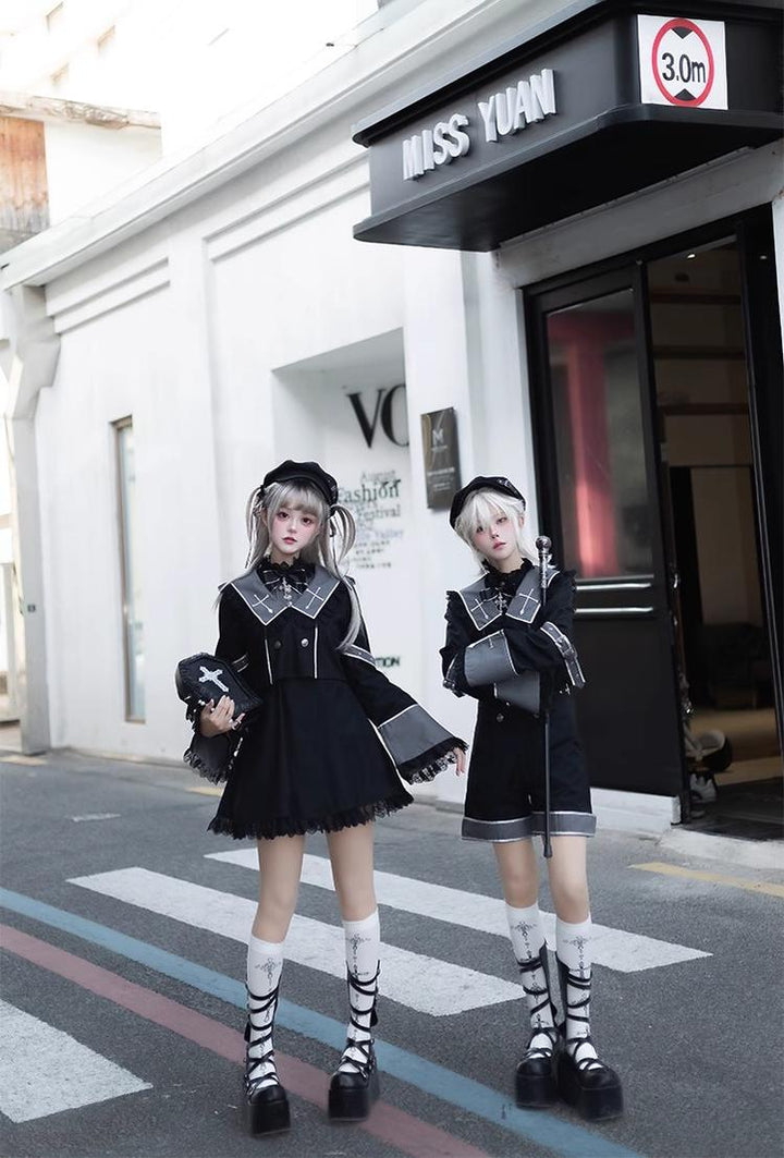 CastleToo~Rules of the Otherworld~Gothic Ouji Lolita Shorts Set with Embroidery Jacket