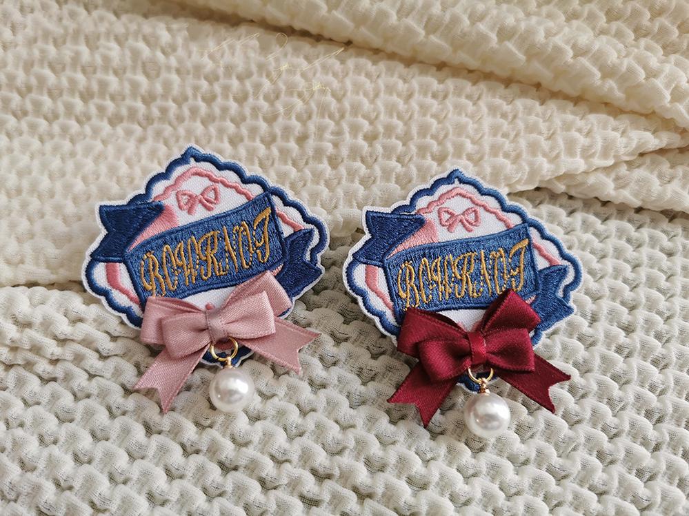 (Buyforme)Miss Point~Berry Rose Lolita Accessories Collection KC Beret Necklace pink bow diamond embroidery badge H  