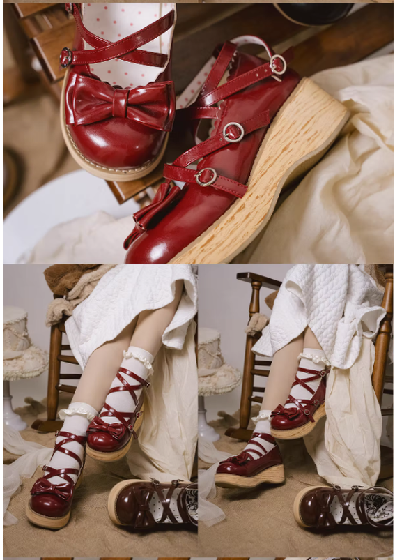 (Buyforme)MODO~Lolita Round-Toe Platform Multicolor Shoes   