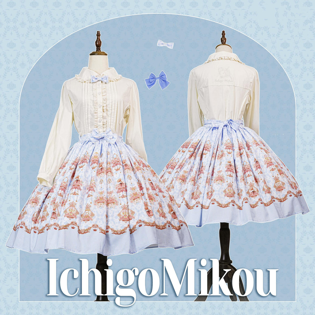 Strawberry Witch~Rose Garden Bunny~Daily Lolita Rose Bunny Printing OP JSK Dress Set   