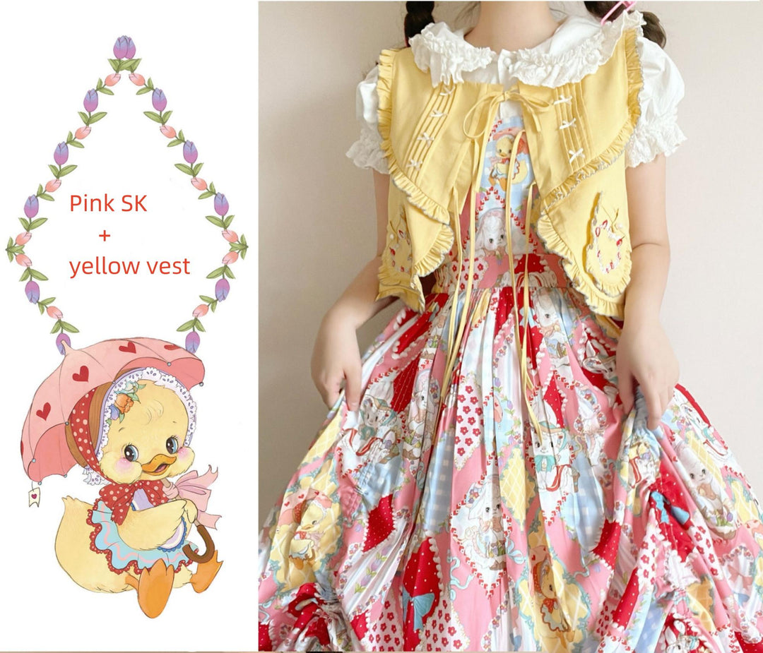 Southern Cross~Showa Kaleidoscope~Sweet Lolita OP SK and JSK with Rabbit Print