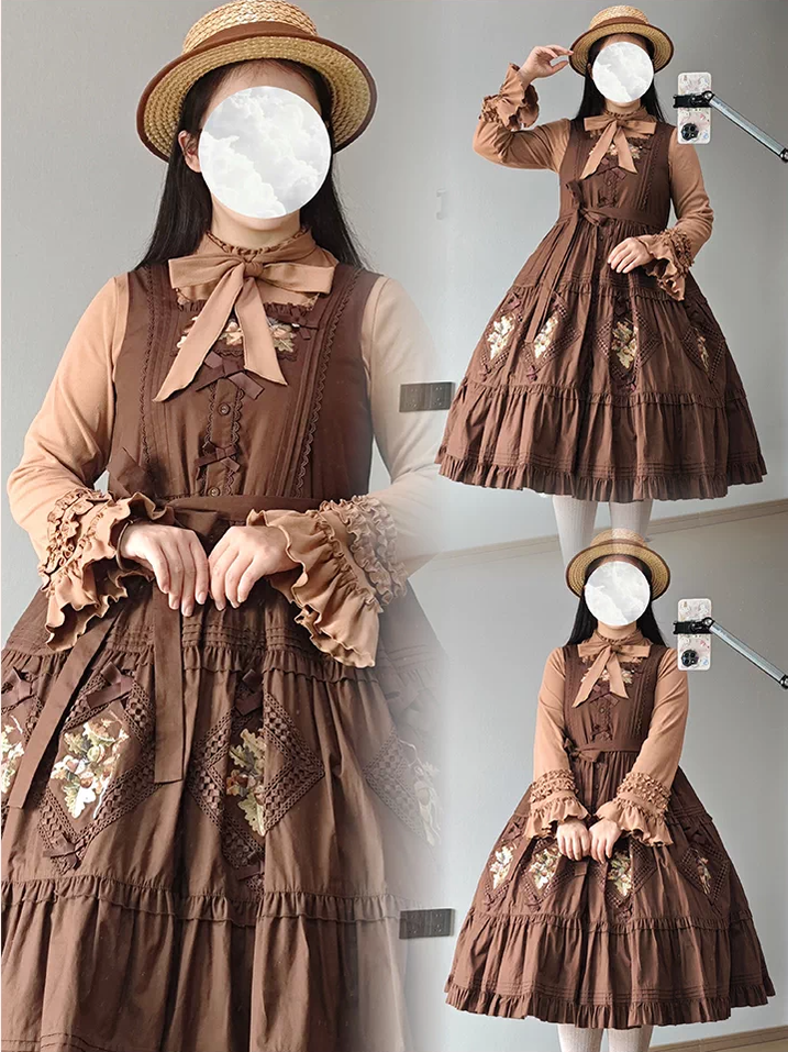 Fruit Tart - Autumn Sweet Lolita Long Sleeve Blouse, Ruffle Detail 45972:870053