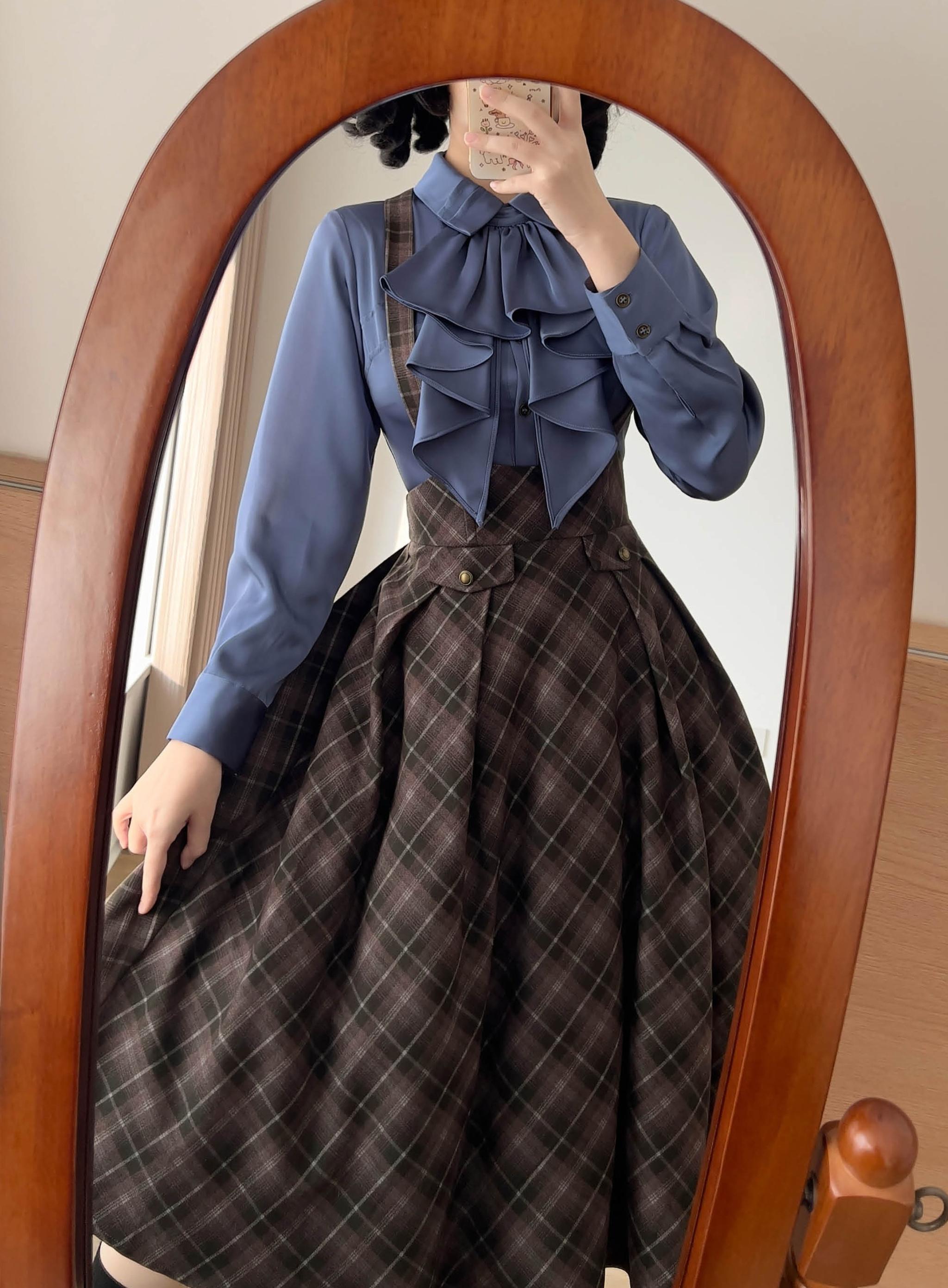 Forest Wardrobe - Forest Dew - Elegant Lolita Slim Fit Shirt, Detachable Jabot 44189:798244