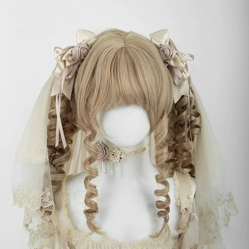 Champagne Classic Lolita Headdress and Choker, Floral Accent 45259:854876
