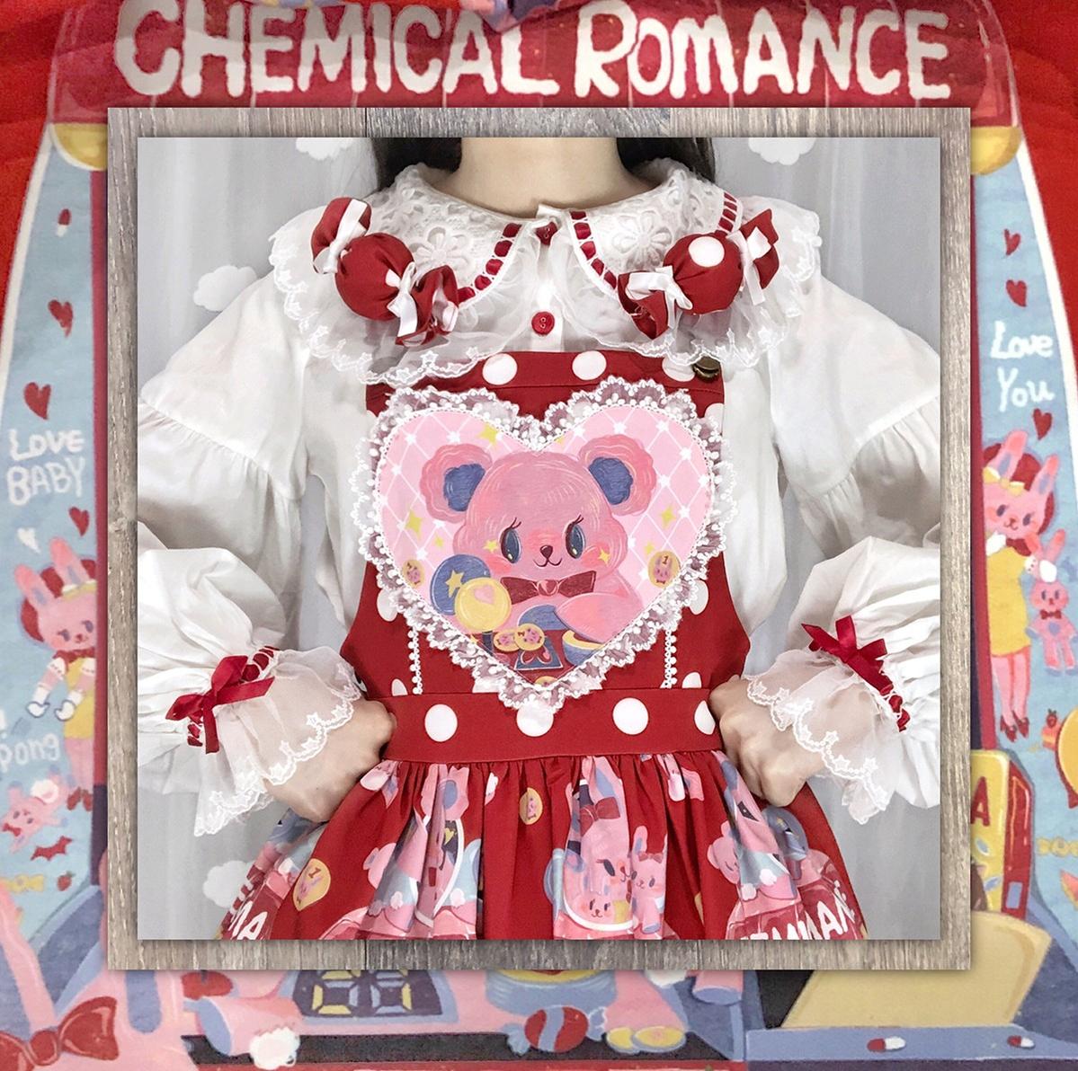 Chemical Romance~Sweetheart Doll Machine~Sweet Lolita Printed Salopette   
