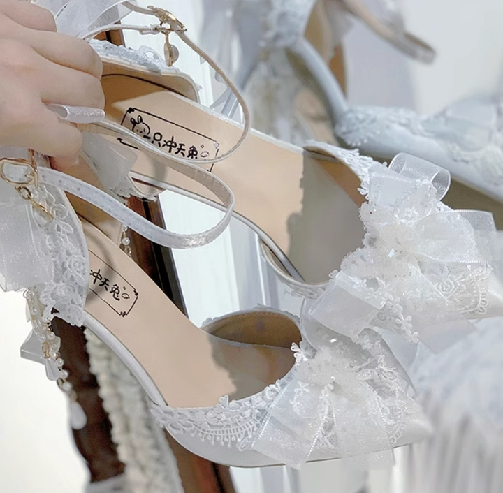 Sky Rabbit~Bridal Lolita Heels Wedding Shoes with Lace