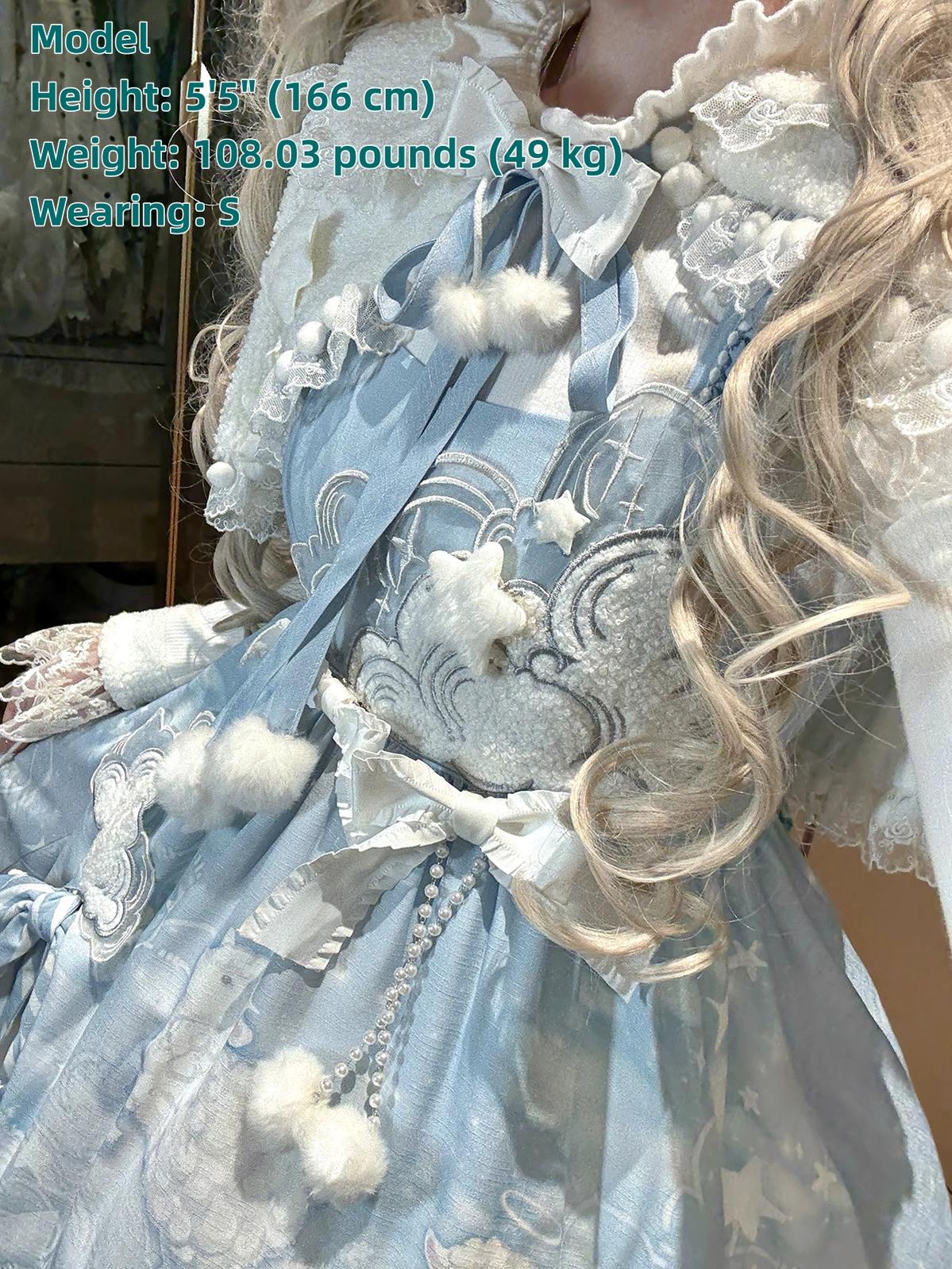 Letters from Unknown Star - Cloudscape Dream - Sweet Lolita JSK Suit, Fleece Cape 44222:800797