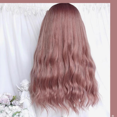 Sinwavy~Oolong Milk Tea~Long Curly Pink-Brown Lolita Wig   