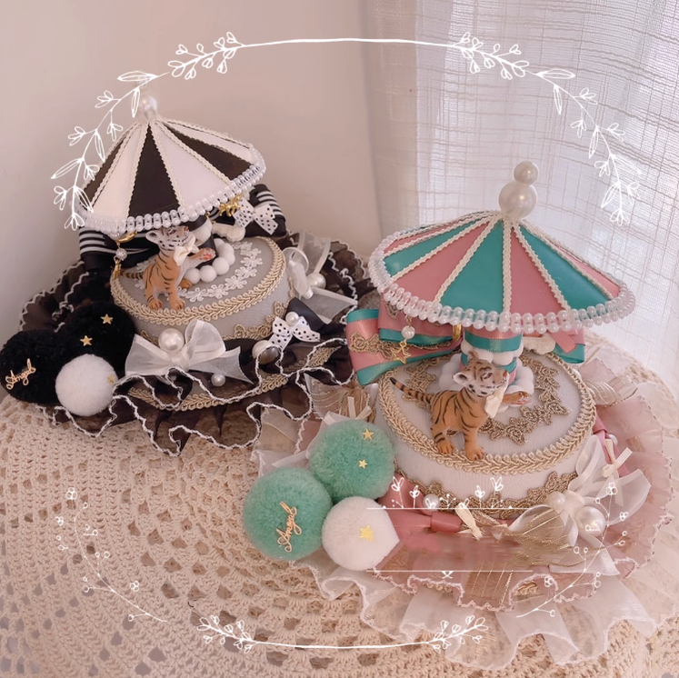 Cat Box - Night Party - Kawaii Lolita Small Top Hat KC Headdress