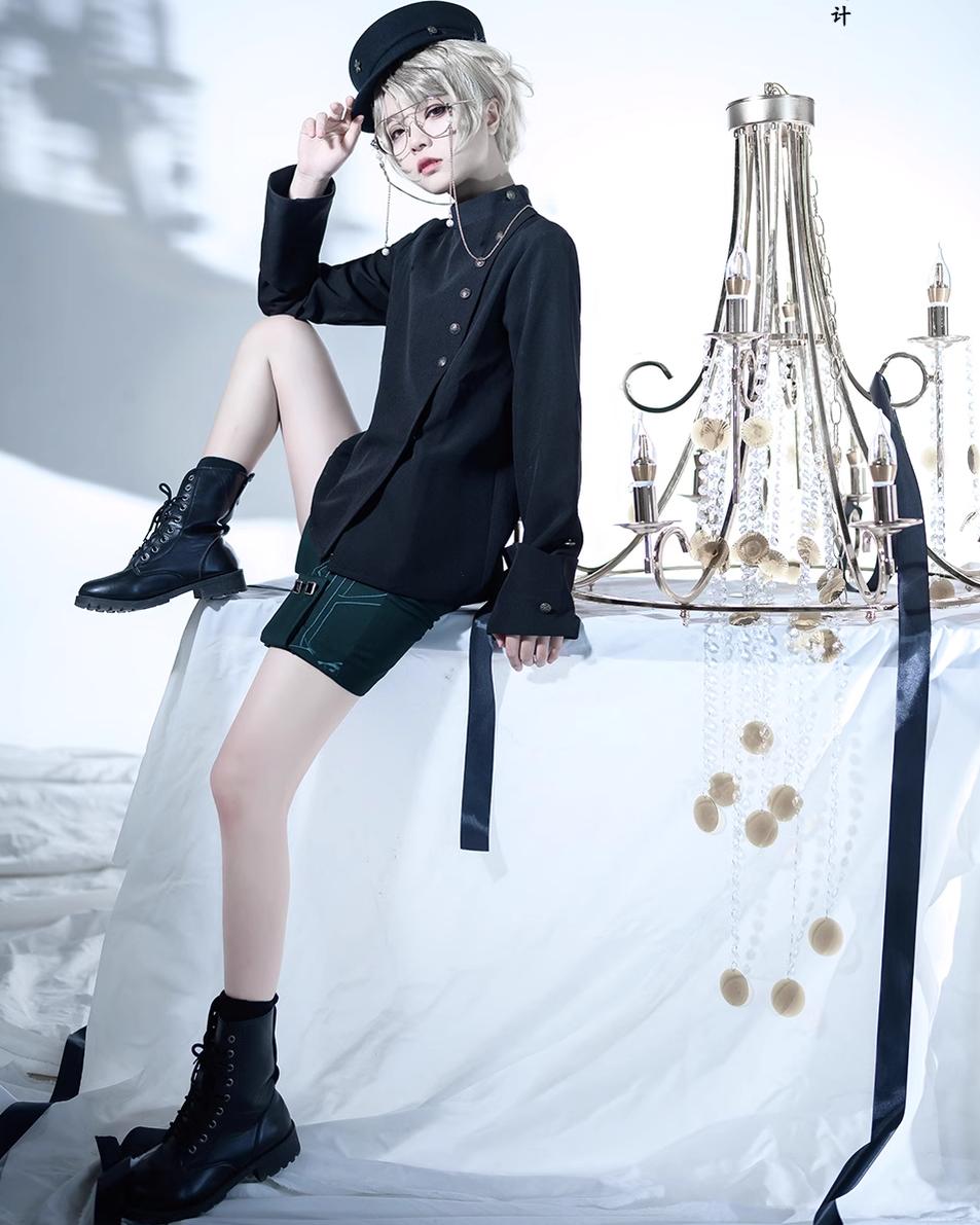 Princess Chronicles - Ruwoxichen - Retro Ouji Lolita Prince Style Black Blouse