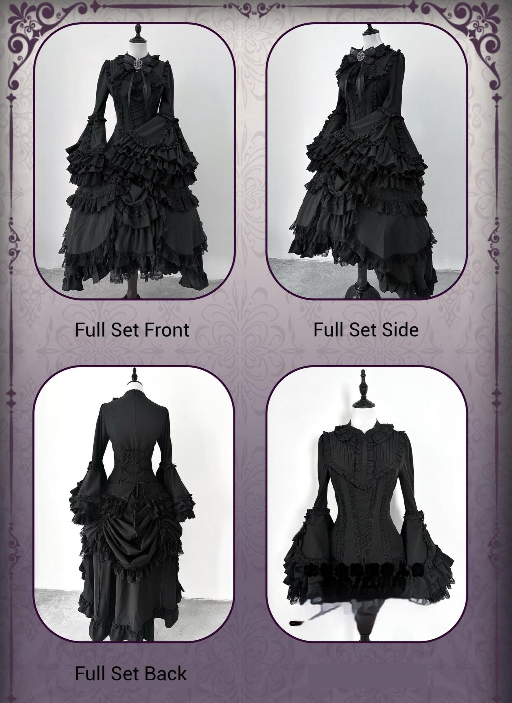 The Original Witch - Phoenix - Gothic Lolita Skirt & Shirt & Jabot For Halloween Festival Skirt Only S