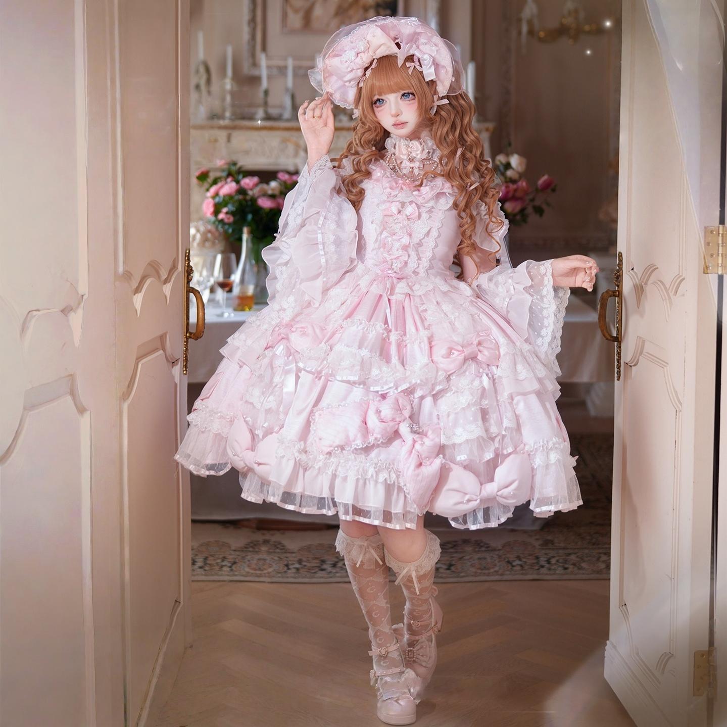 Mengfuzi - Gem Princess - Wedding Sweet Lolita JSK Dress Suit, Side Zipper 44018:792413