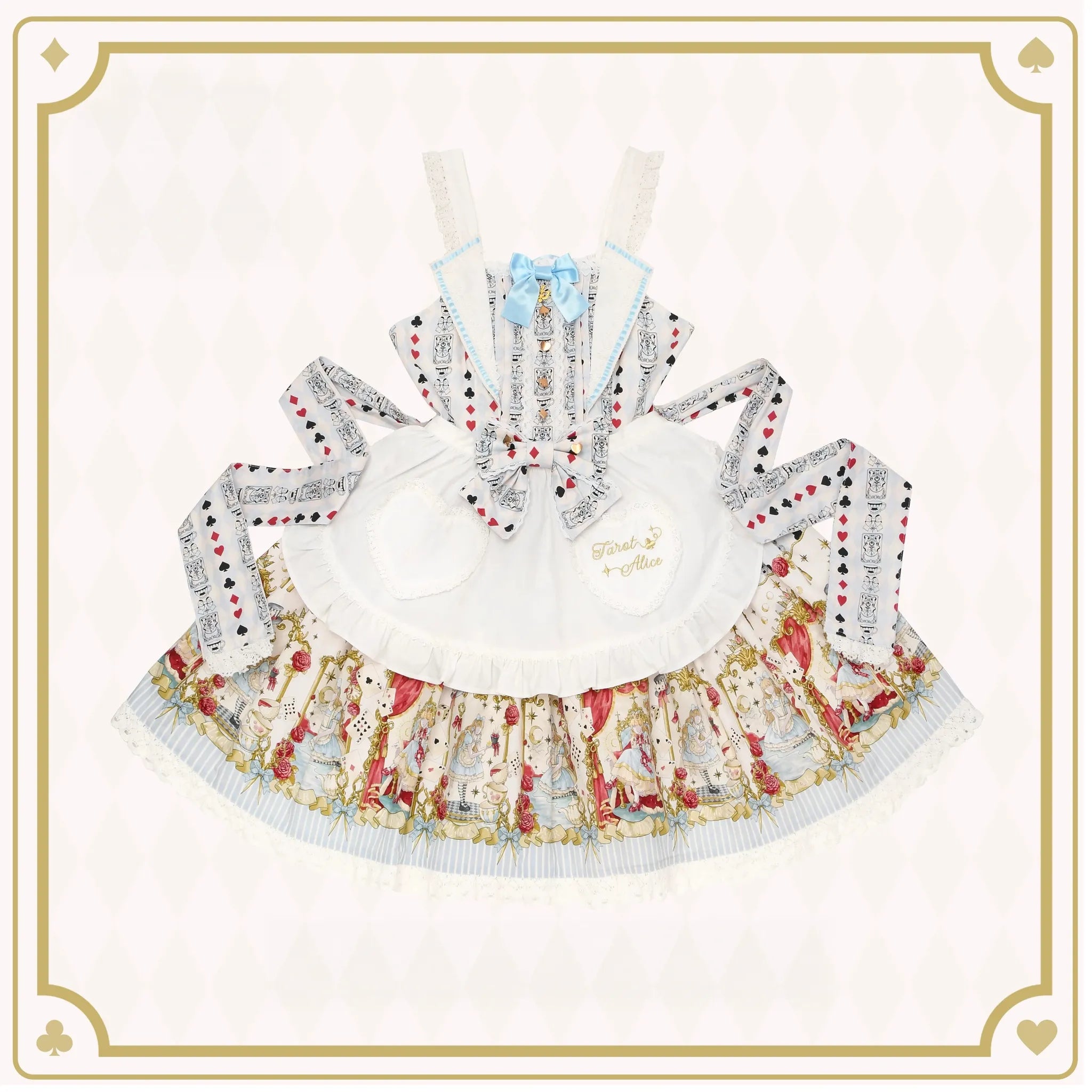 Tarot Alice - Cotton Old School Lolita JSK Dress, Detachable Apron (L M S) 45739:861560