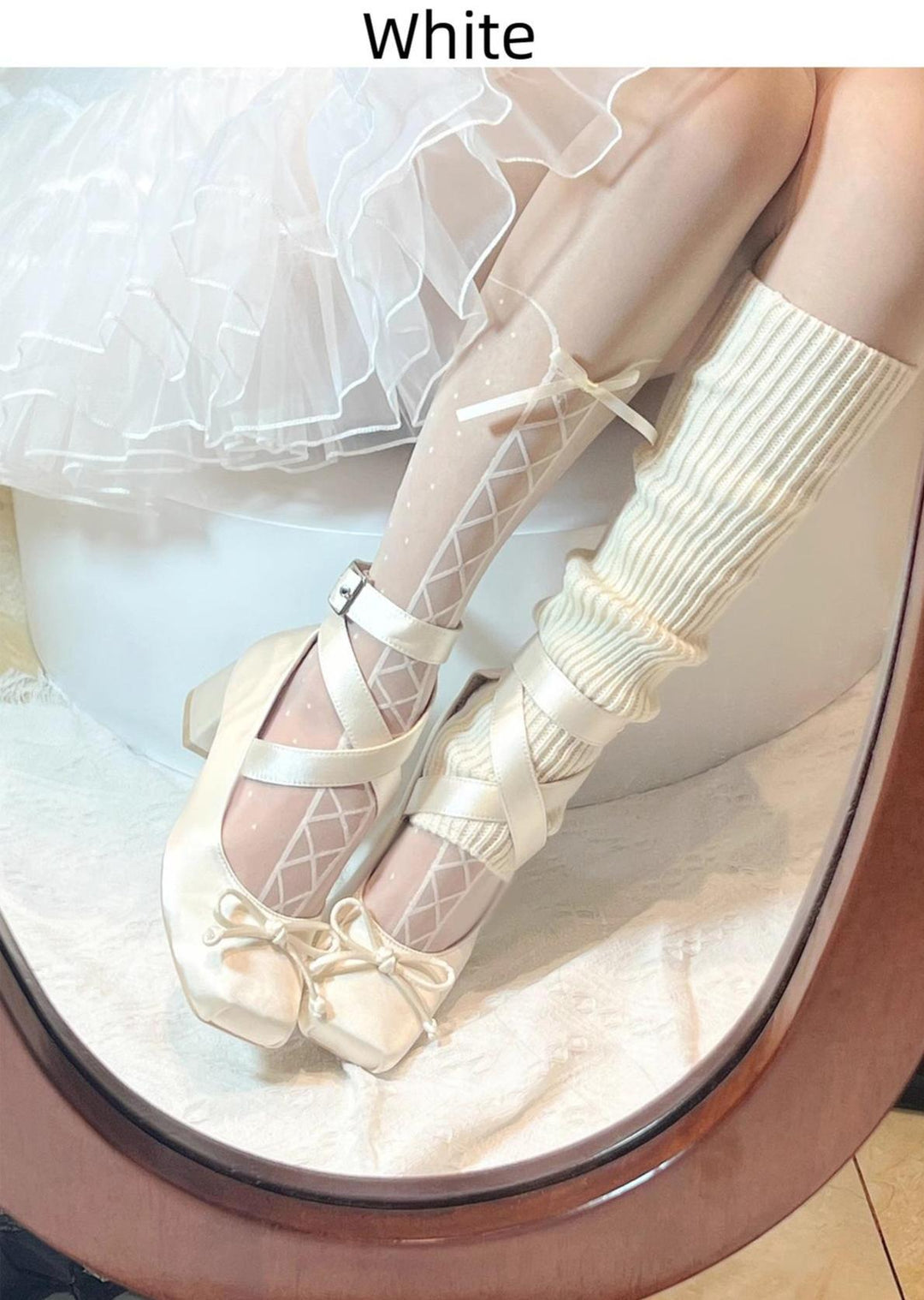 MODO~Elegant Lolita Heels Shoes Square Ballet Shoes