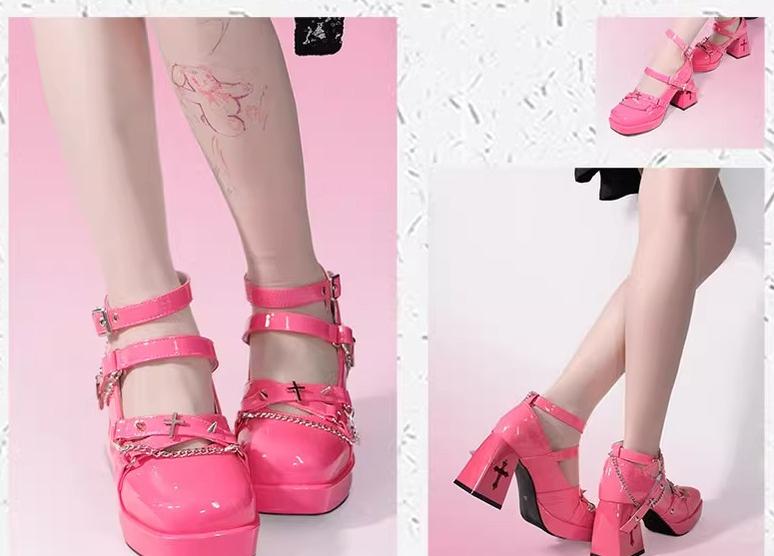 The night of the witch Lolita~Punk Lolita Heels Y2K Elegant Lolita Shoes   