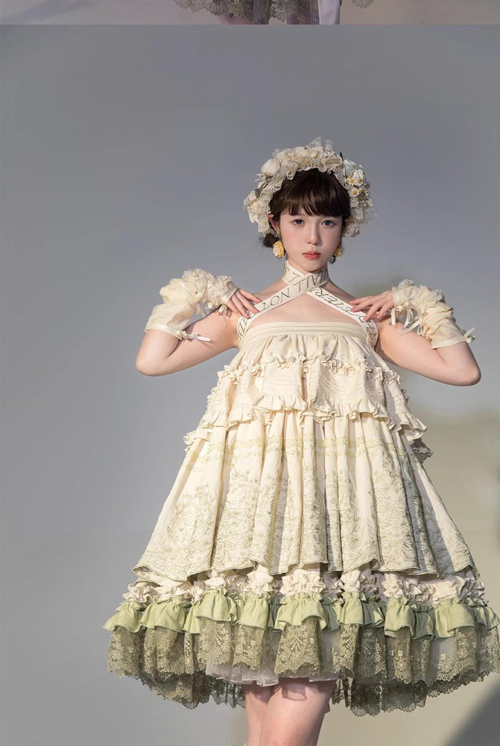 ZJstory~14-line Poem Set~Classic Lolita Separate Dress Set Tiered Ruffles Skirt 40728:674746