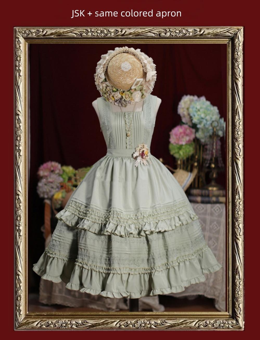 Tiny Garden~Nocturne Reminiscence~Elegant Lolita JSK Dress Multi-Wear Apron Dress Set   