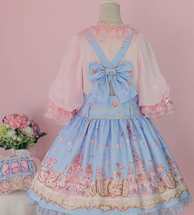 Youlanda~Sweet Lolita Blouse Flounce Collar Multicolor   
