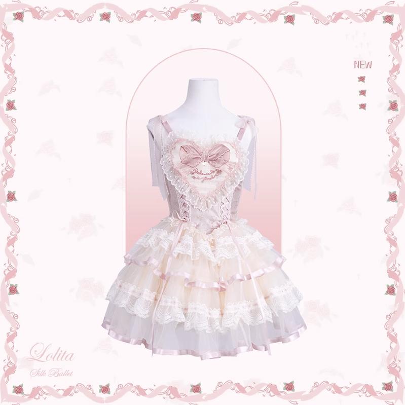 Mademoiselle Pearl~Silk Ballet~Wedding Lolita JSK Dress Princess Ballet Dress   