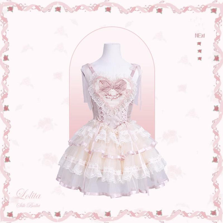 Mademoiselle Pearl~Silk Ballet~Wedding Lolita JSK Dress Princess Ballet Dress   