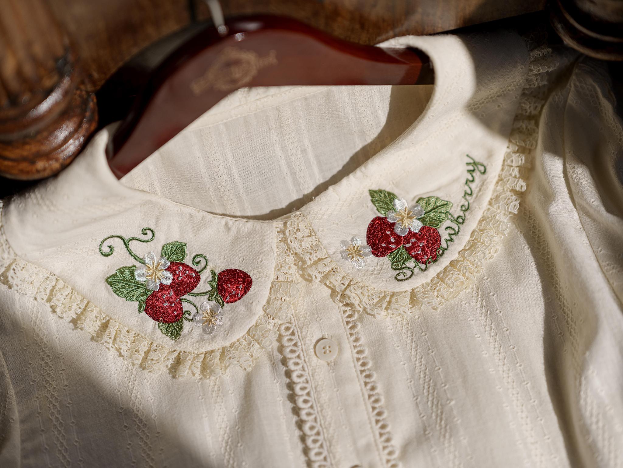 Abundant Tea Time - Kawaii Lolita Blouse, Cotton & Embroidery 45002:831046