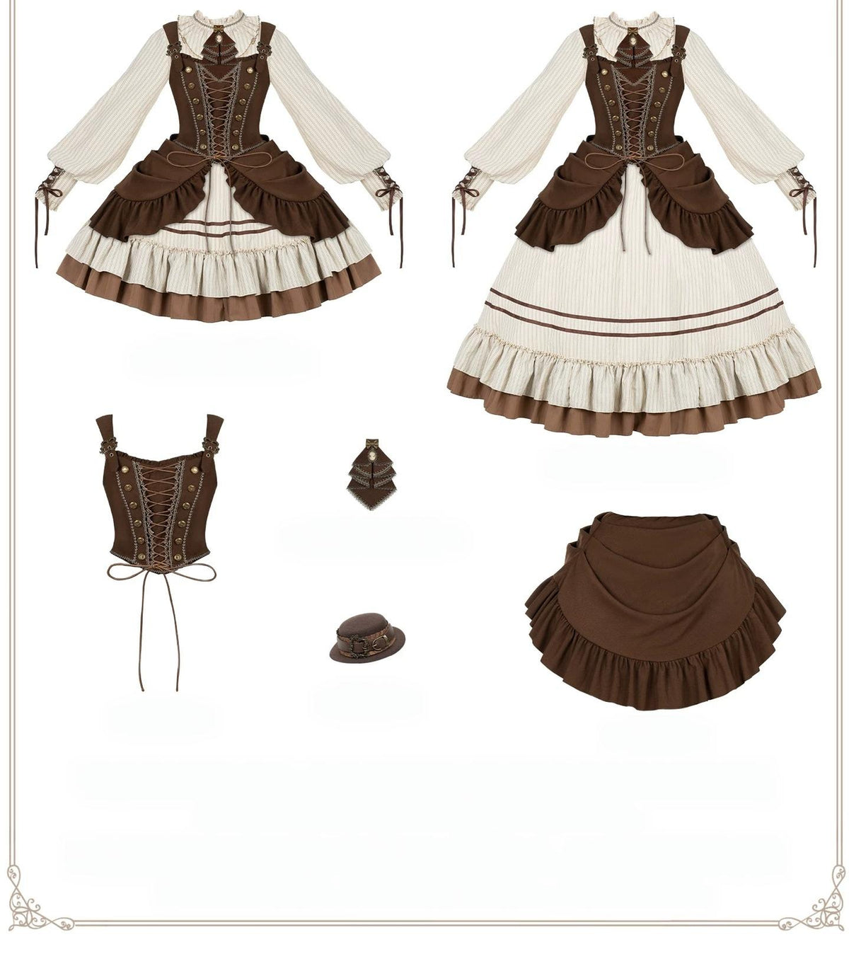 At Sunset - Fall Classic Lolita OP Dress Set, Bustier & Overlayer 45930:868551