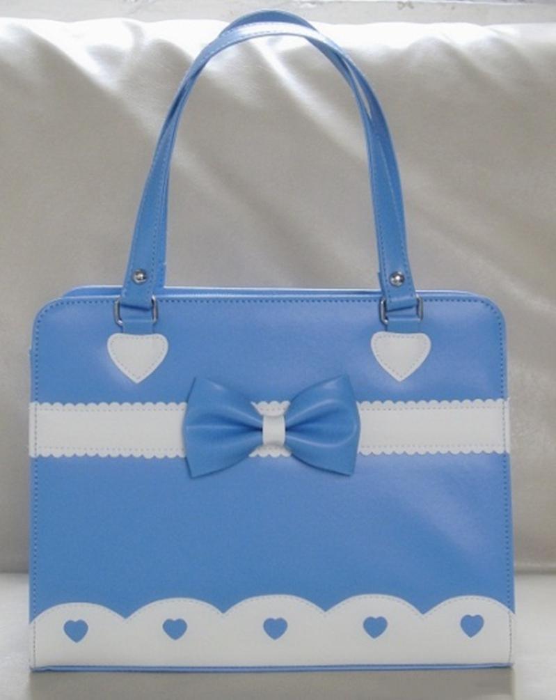 Loris~Classical Lolita Bag Single Shoulder Multiple Colors blue with white  