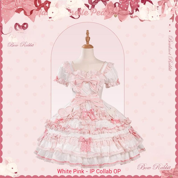 Mademoiselle Pearl~Bow Rabbit~IP Collab Sweet Lolita OP in Multiple Styles (L M S XL XS) 43054:764024