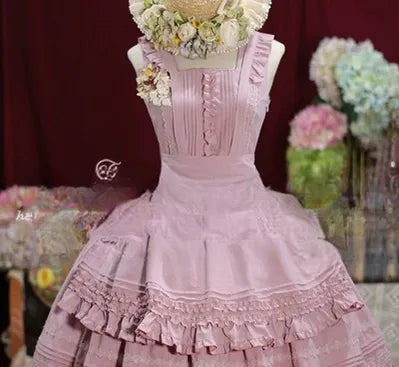 Tiny Garden~Nocturne Reminiscence~Elegant Lolita JSK Dress Multi-Wear Apron Dress Set S pinkJSK 