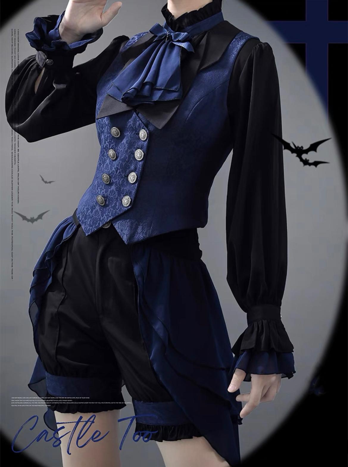 CastleToo - Evil Twins - Ouji Lolita Dress Lolita Vest Shirt Shorts Skirt Set (L M S XL) 32646:388752