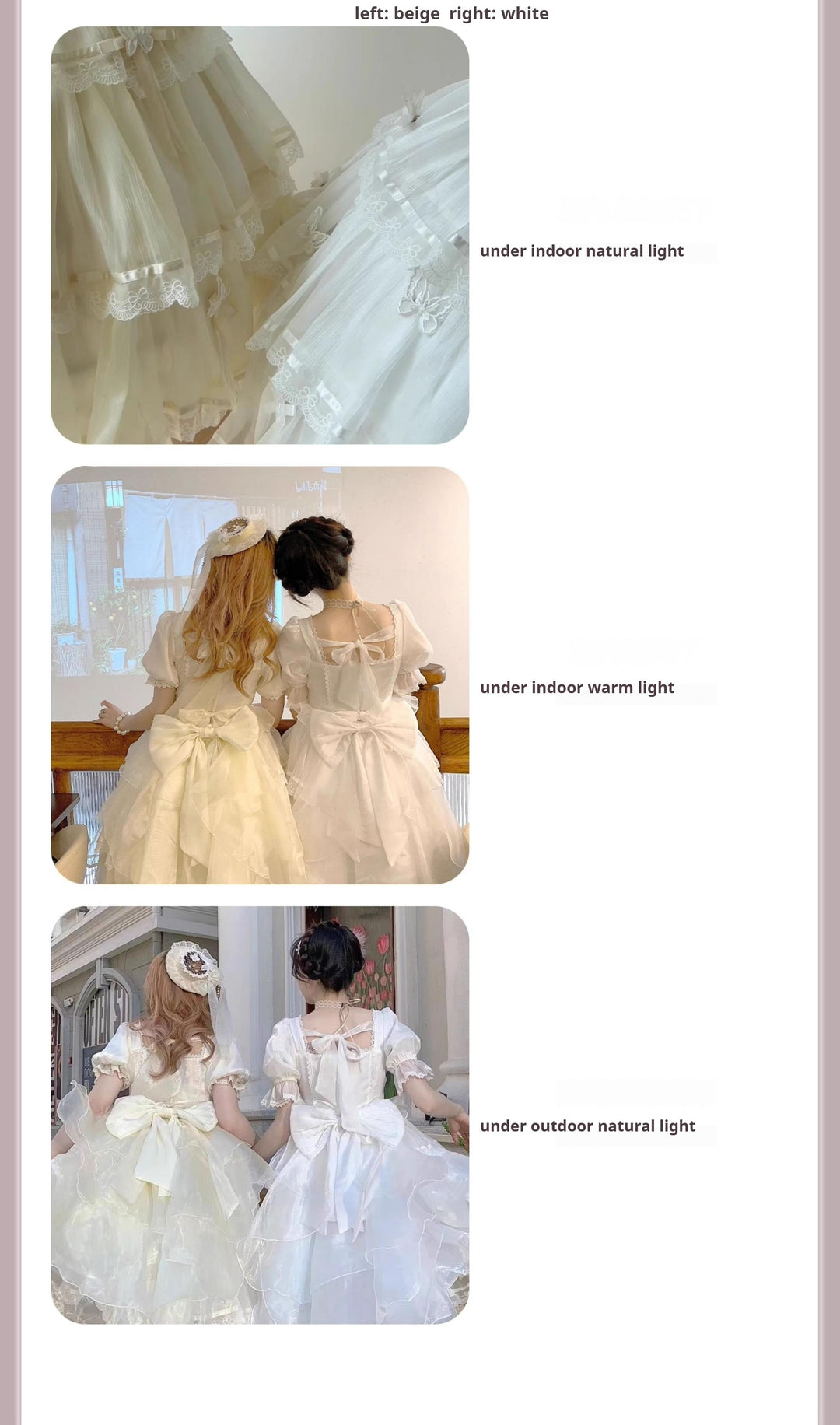 MEEKWIND~Miss Flora~Light Bridal Lolita Dress Gauze OP and JSK