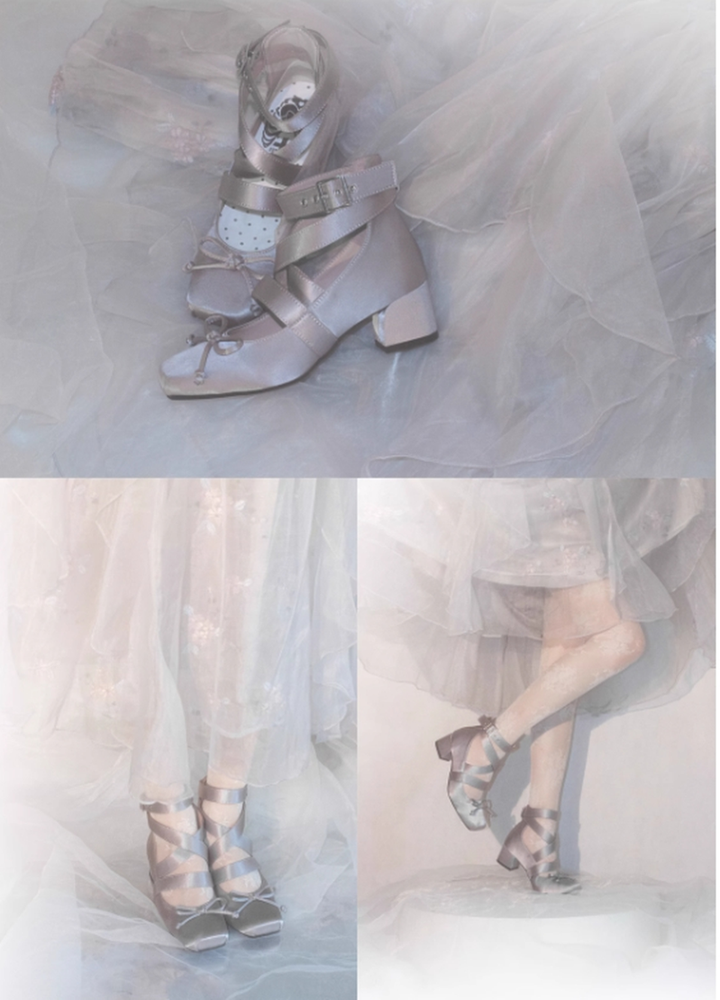 (BFM)MODO~Elegant Lolita Shoes Ballet Round-toe Mid-heel Shoes 29488:352886